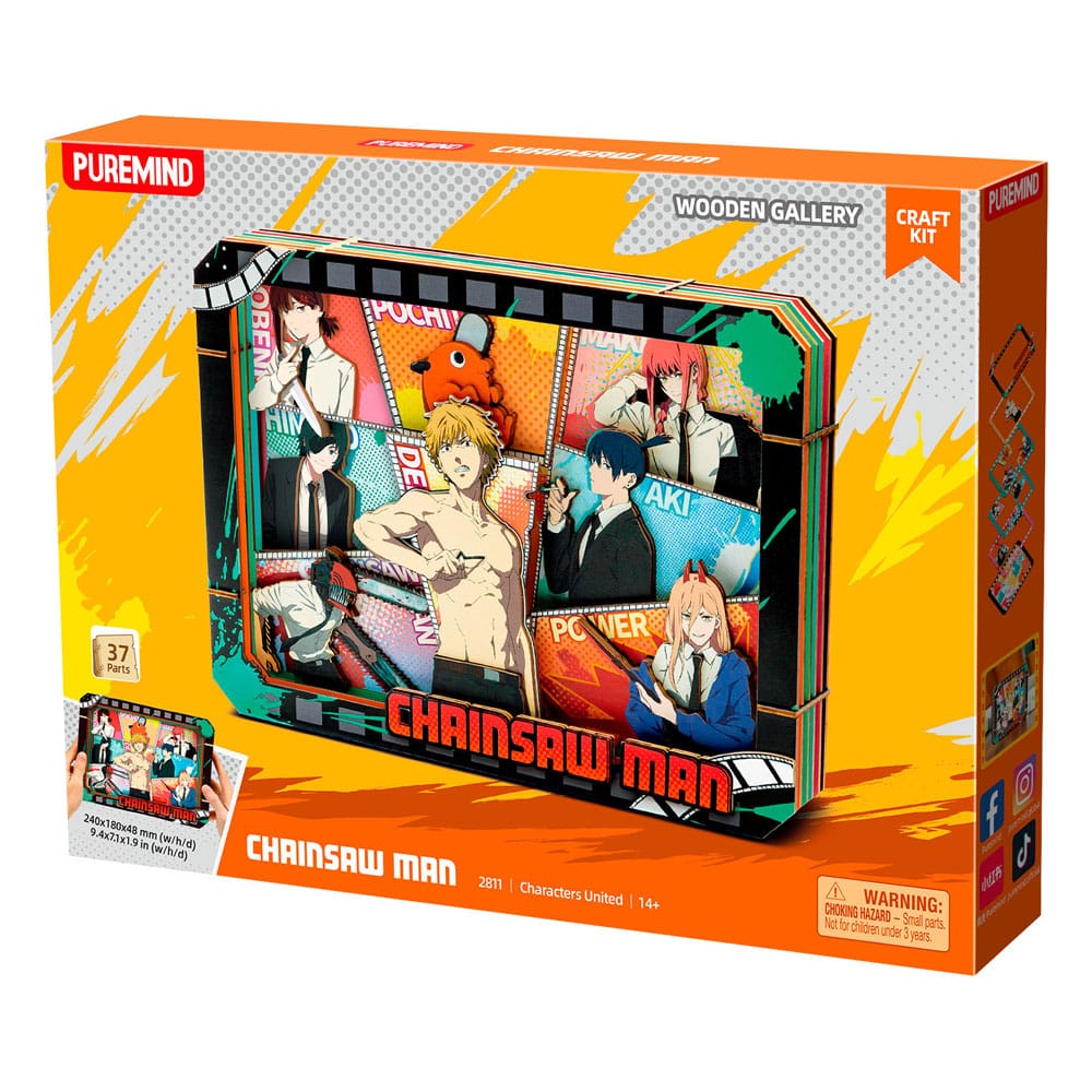Chainsaw Man Modellkit i Trä (L) – Karaktärer Enade Puremind