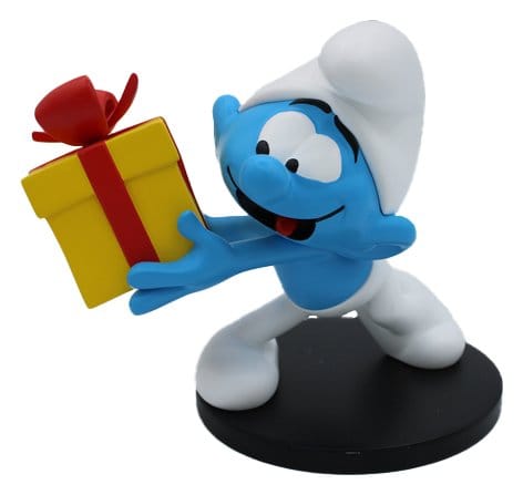 Smurfarna Figur Jokey Smurf med Present 10 cm
