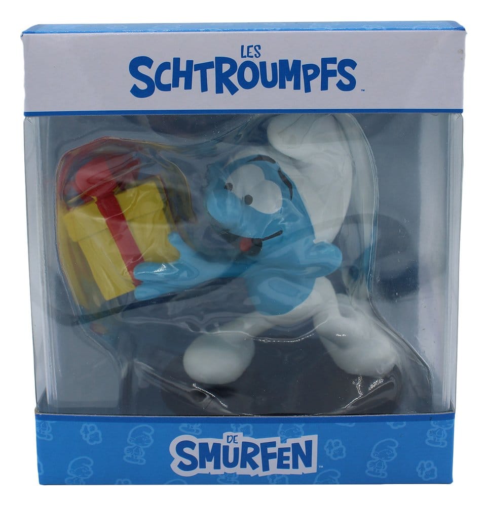 Smurfarna Figur Jokey Smurf med Present 10 cm