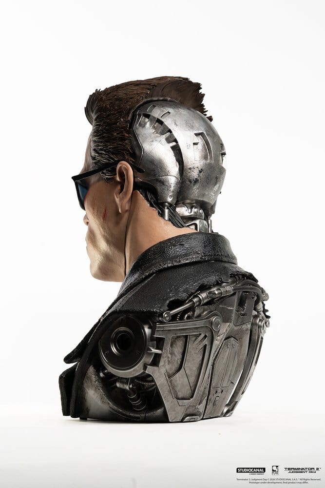 Terminator 2 Prop 1/1 T-800 Model 101 Battle Damaged Art Mask 47 cm