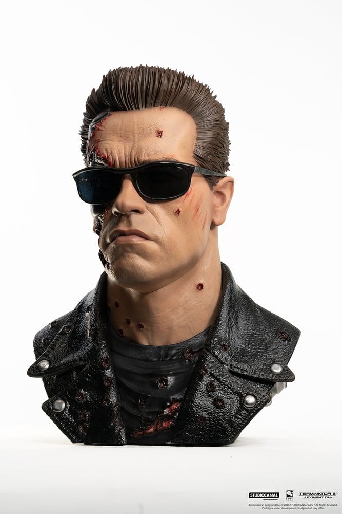 Terminator 2 Prop 1/1 T-800 Model 101 Battle Damaged Art Mask 47 cm