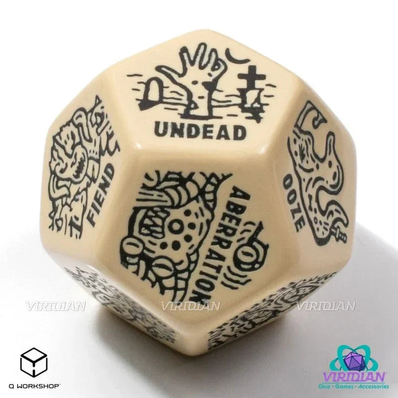 Viridian Jumbo Dice Monster Generator Die D12 Beige Q Workshop