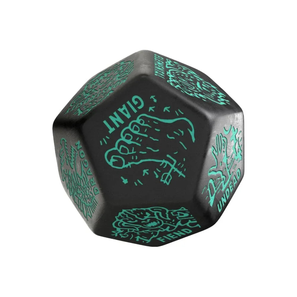 Viridian Jumbo Dice Monster Generator Die D12 Black Q Workshop