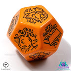 Viridian Jumbo Dice Trap Generator Die D12 Orange Q Workshop