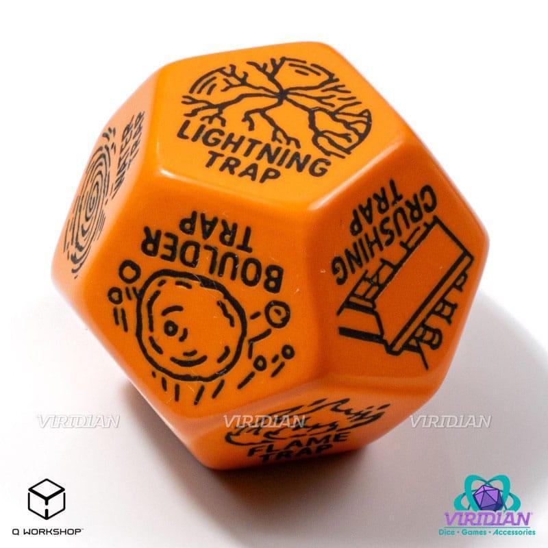 Viridian Jumbo Dice Trap Generator Die D12 Orange Q Workshop