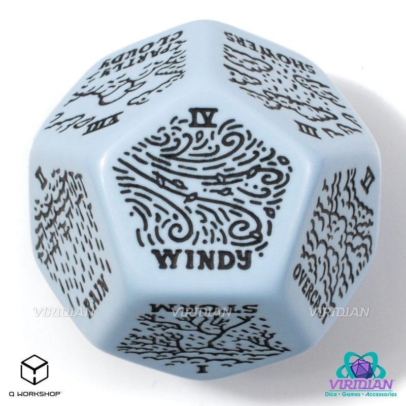 Viridian Jumbo Dice Weather Generator Die D12 Blå Q Workshop