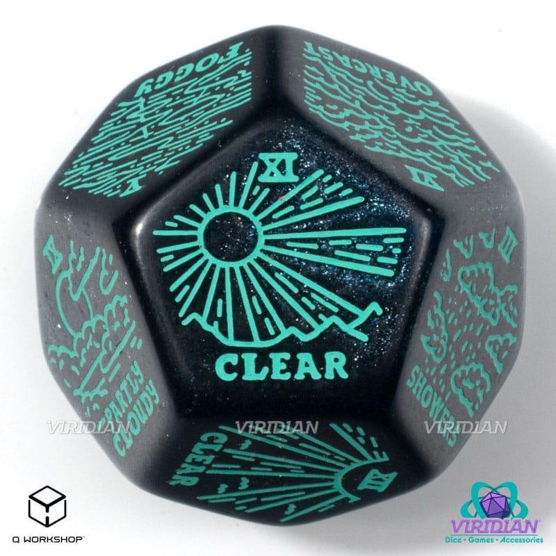 Viridian Jumbo Dice Weather Generator Die D12 Turquoise Q Workshop