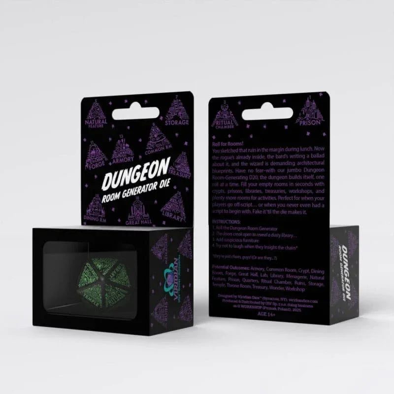 Viridian Jumbo Dice Dungeon Room Generator D20 Black Q Workshop