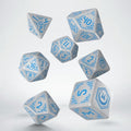 Shadow Scar Dice Set of 7 White & Blue