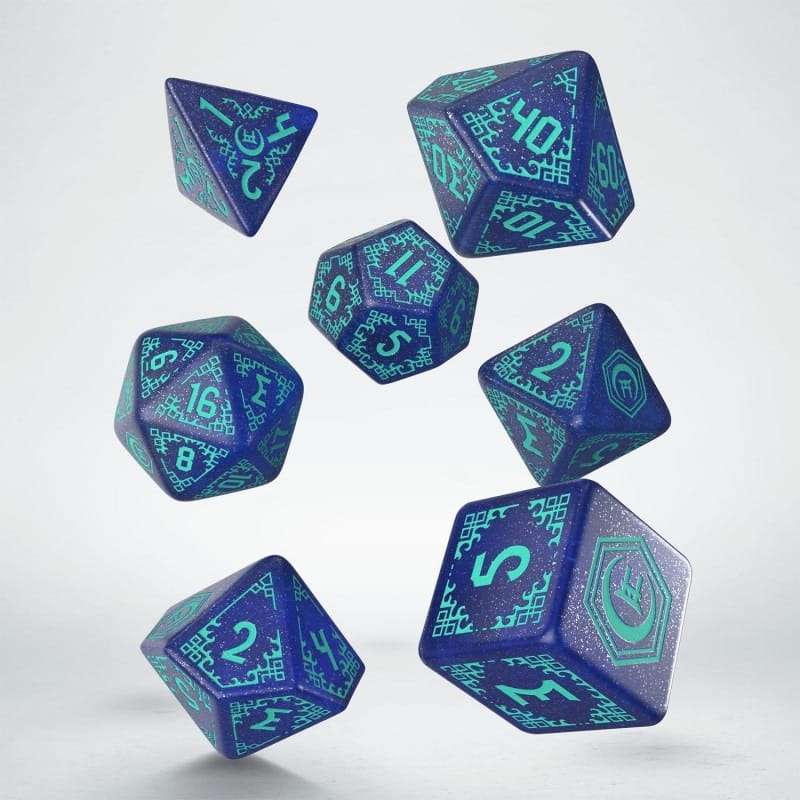 Shadow Scar Dice Set of 7 Blue & Turquoise