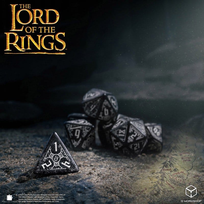 The Lord of the Rings Dice Set of 7 Moria (Glow in the Dark)