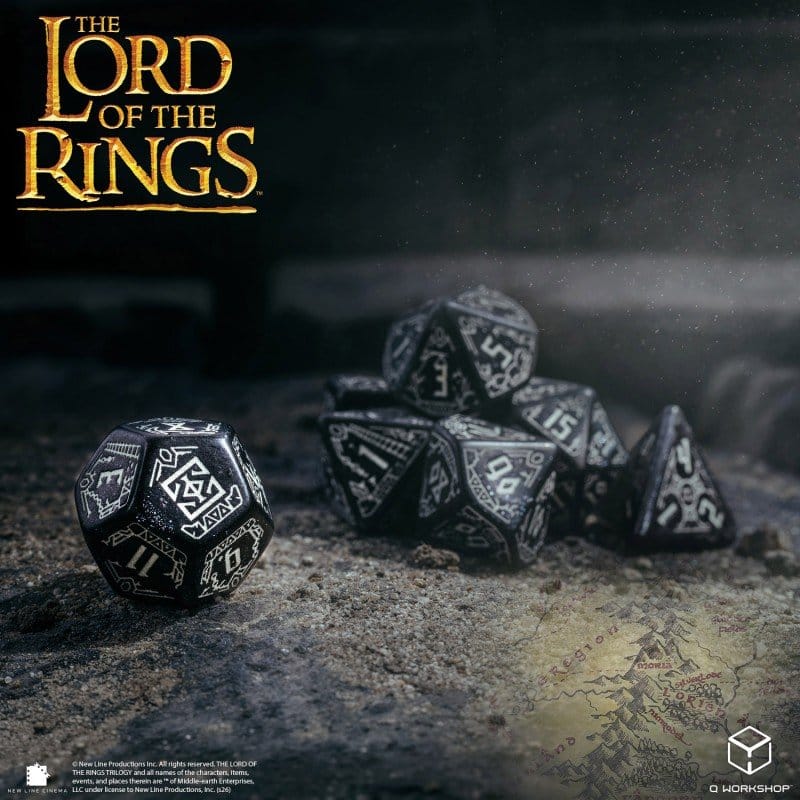 The Lord of the Rings Dice Set of 7 Moria (Glow in the Dark)