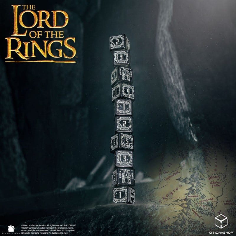 The Lord of the Rings: 10 D6 Dice Set Moria (Glow in the dark)