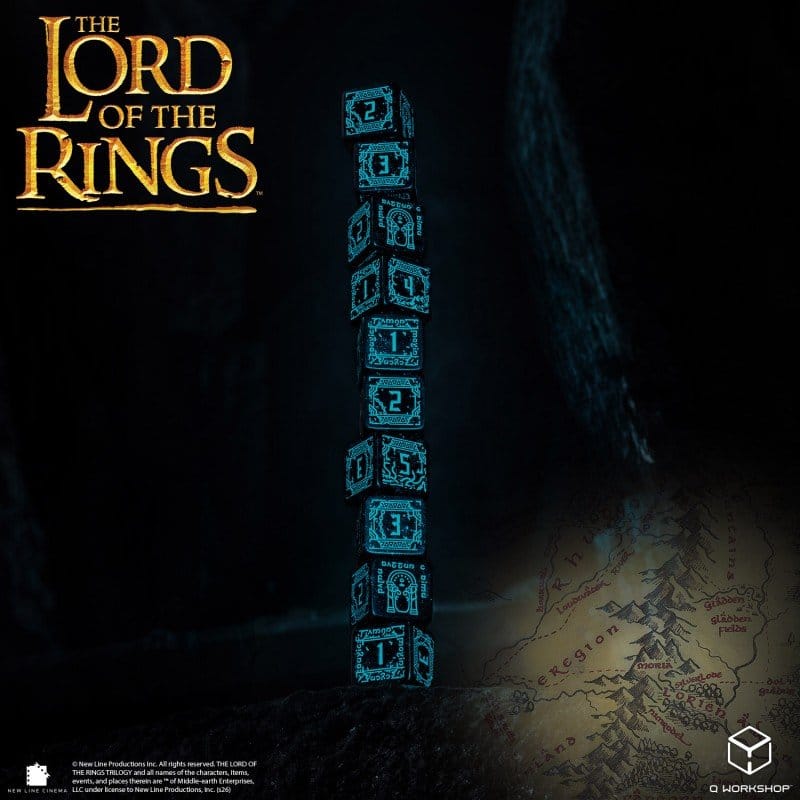 The Lord of the Rings: 10 D6 Dice Set Moria (Glow in the dark)