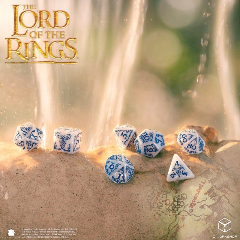 The Lord of the Rings Dice Set of 7 Rivendell (Stone)