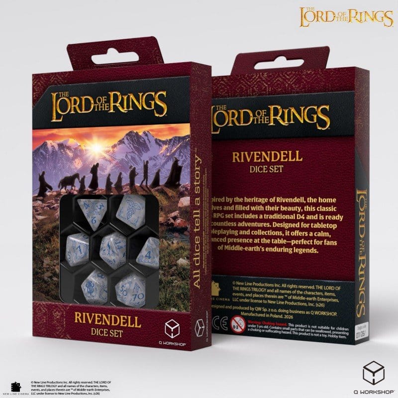 The Lord of the Rings Dice Set of 7 Rivendell (Stone)