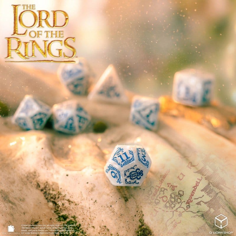 The Lord of the Rings Dice Set of 7 Rivendell (Stone)
