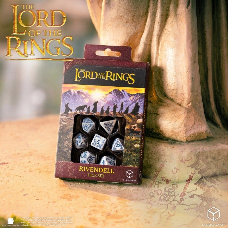 The Lord of the Rings Dice Set of 7 Rivendell (Stone)