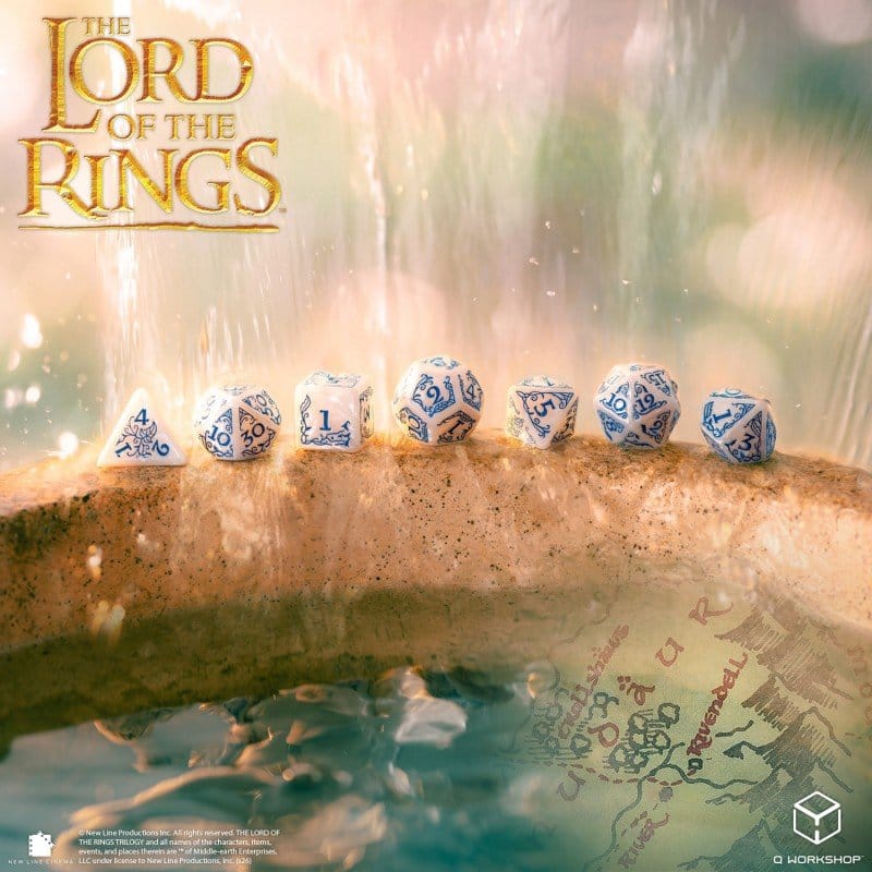 The Lord of the Rings Dice Set of 7 Rivendell (Stone)