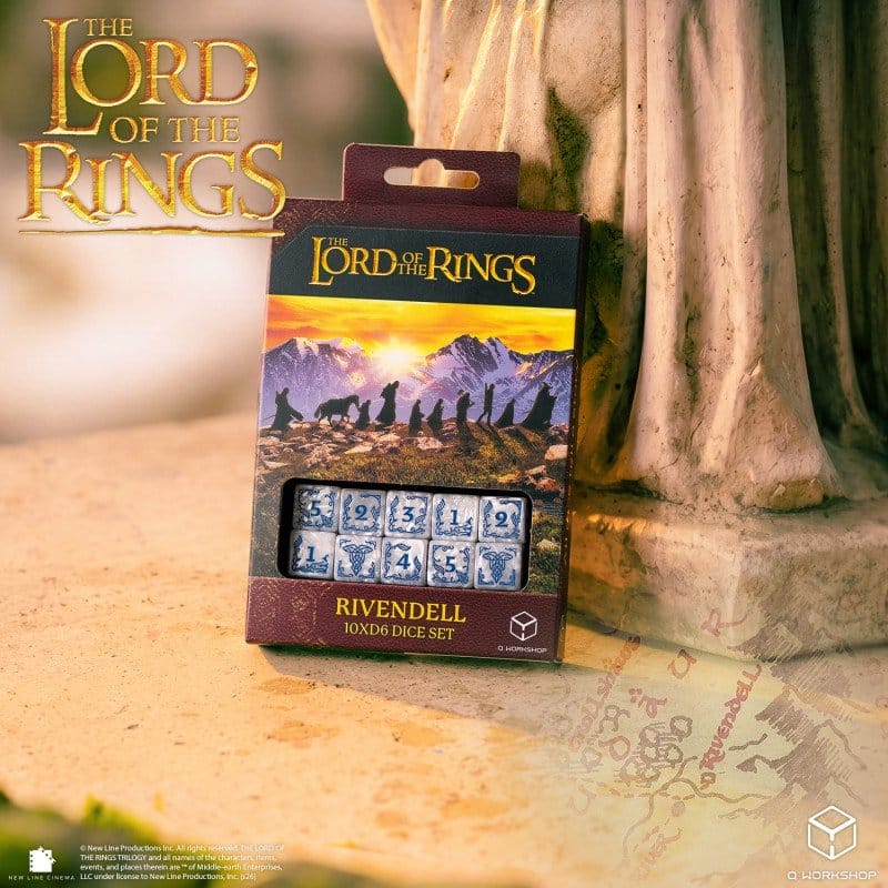 The Lord of the Rings: 10 D6 Dice Set Rivendell (Stone)