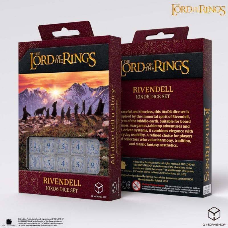 The Lord of the Rings: 10 D6 Dice Set Rivendell (Stone)