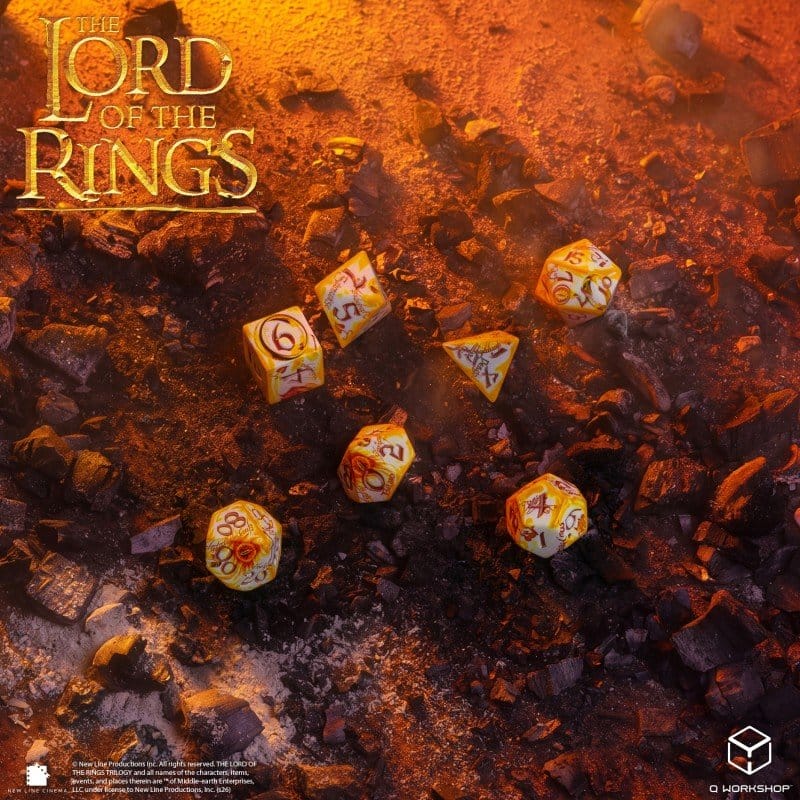 The Lord of the Rings Full Art Dice Set of 7 Ring-bearers (Whitefire Radiance)