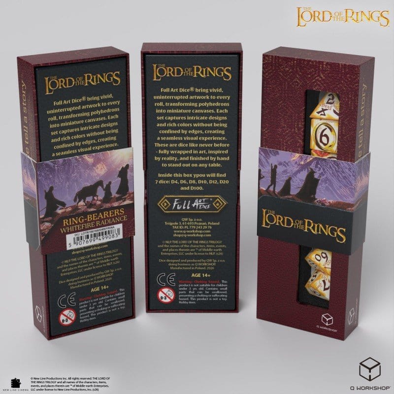 The Lord of the Rings Full Art Dice Set of 7 Ring-bearers (Whitefire Radiance)