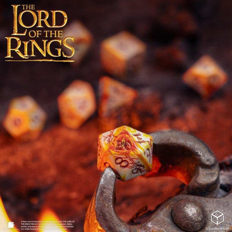 The Lord of the Rings Full Art Dice Set of 7 Ring-bearers (Whitefire Radiance)