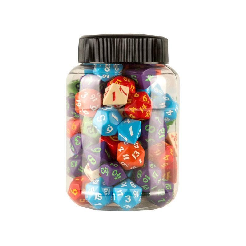 Round Jar with Classic RPG Dice (80 pieces)