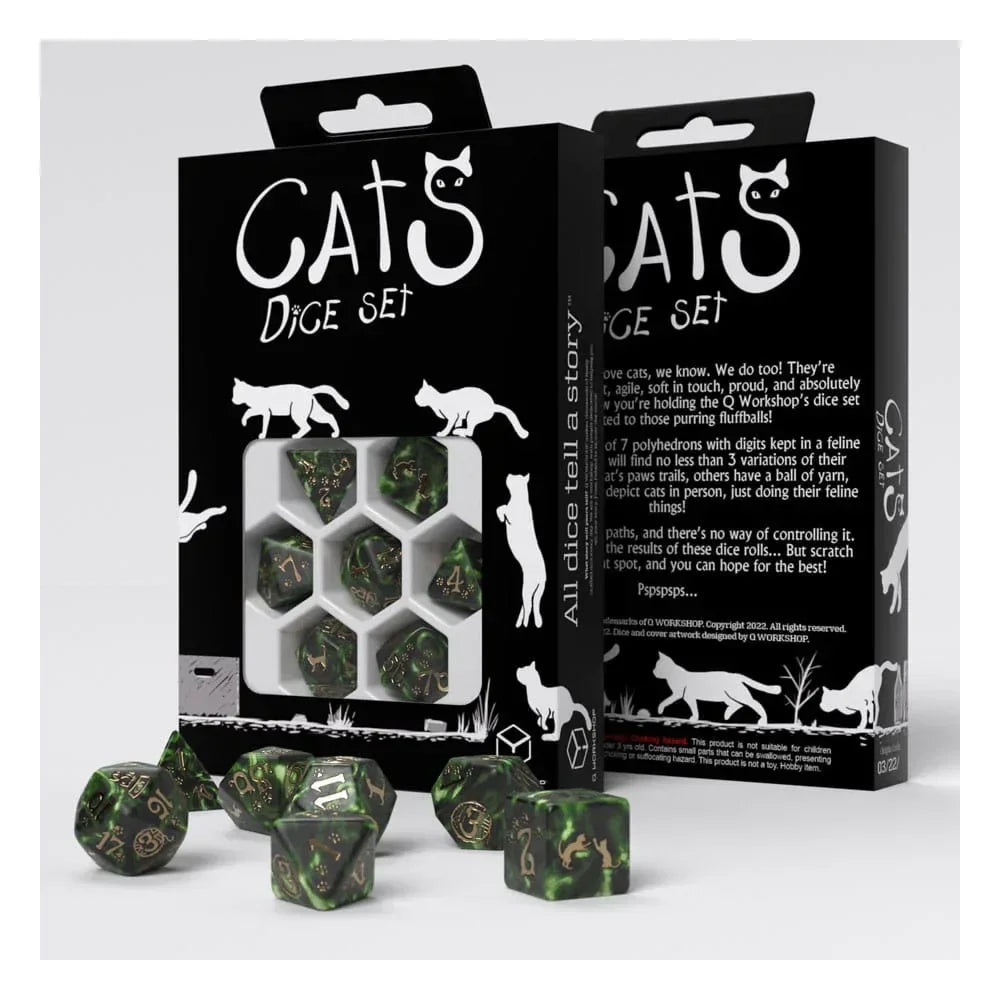 CATS Dice Set: Pixel - Polyhedral Tärningar för Spelälskare Q Workshop
