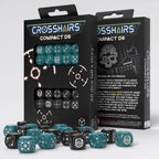 Crosshairs Compact D6 Dice Set Stormy & Black (20) Q Workshop