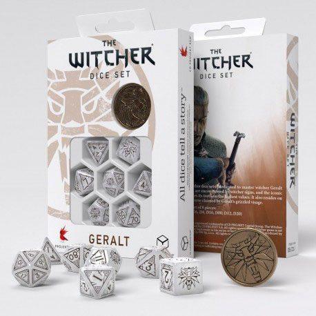 The Witcher Geralt Tärningsuppsättning - 7 Polyhedral Tärningar & Mynt Q Workshop