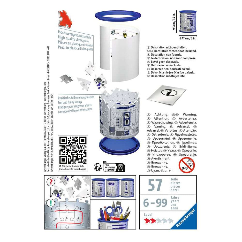 Star Wars 3D Pussel Pencil Holder R2-D2 (57 bitar) Ravensburger