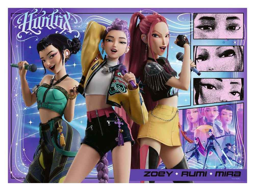 KPop Demon Hunters Barnpussel Glada fans, glada Honmoon! (100 bitar XXL)