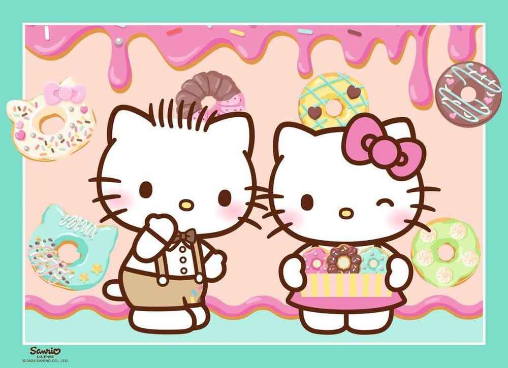 Hello Kitty Pussel 4-Pack Låt Oss Gå, Hello Kitty! (4x100 Bitar)