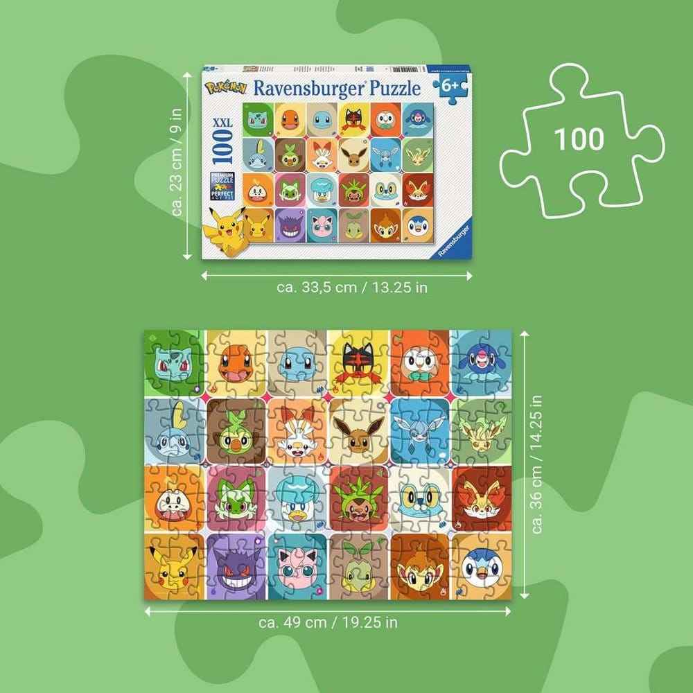 Pokémon Barnpussel Pokémon Ansikten (100 Bitar XXL)