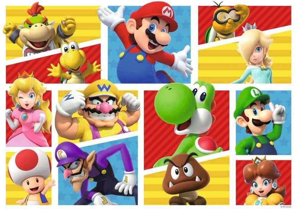 Super Mario Stort Golvpussel Mario och Vänner och Fiender (125 Bitar)