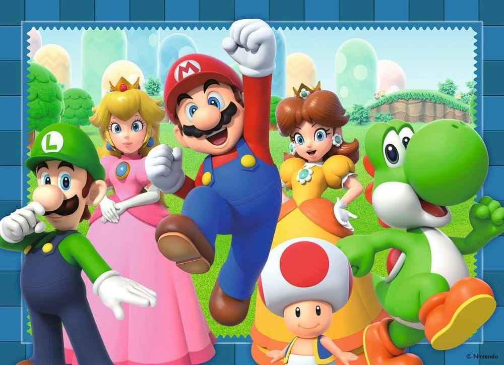 Super Mario Pussel 4-Pack Tid för Mario! (4x100 Bitar)