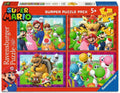 Super Mario Pussel 4-Pack Tid för Mario! (4x100 Bitar)