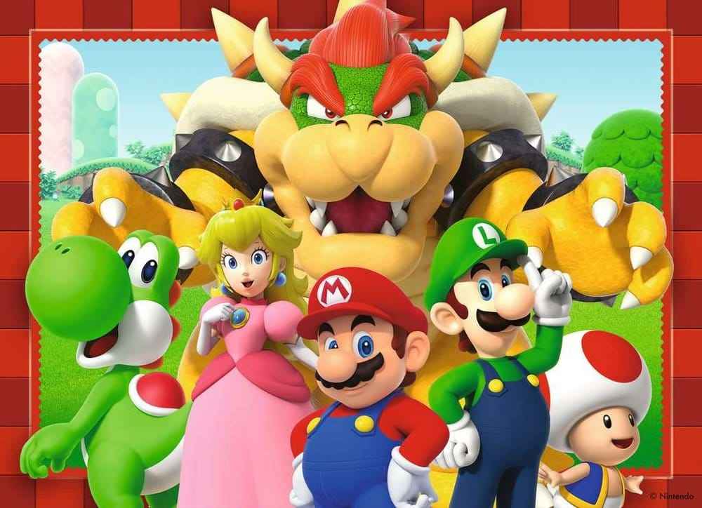 Super Mario Pussel 4-Pack Tid för Mario! (4x100 Bitar)