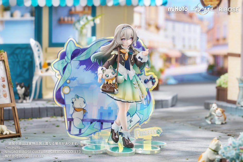 Honkai: Star Rail Rise Up+ Chibi Cat-serien Minifigur Eldsfluga-version, 18 cm
