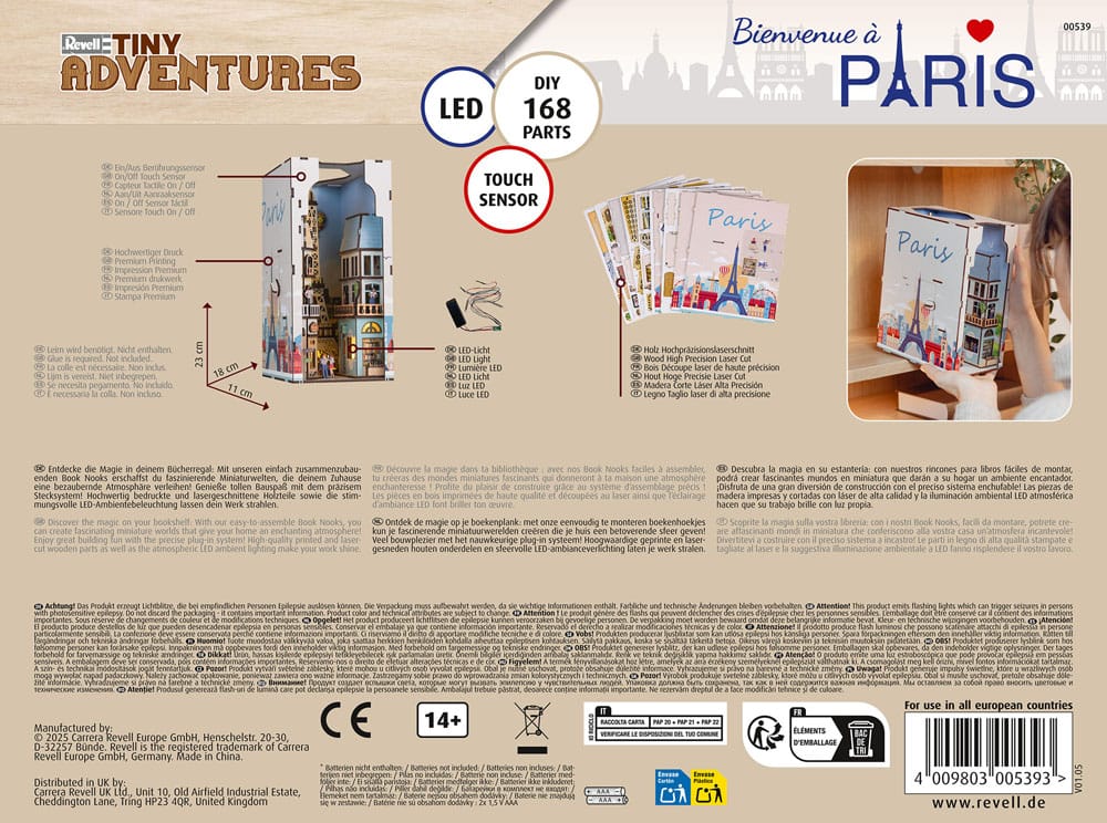 Paris Tiny Adventures Bokhylla Mini Diorama 23 cm Revell