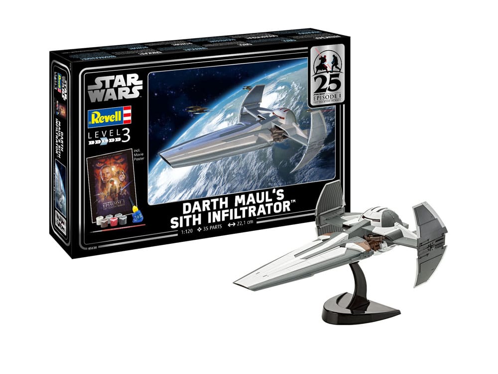 Star Wars Episod I Modellbyggsats Gåvoset 1/120 Darth Mauls Sith Infiltrator 22 cm Revell