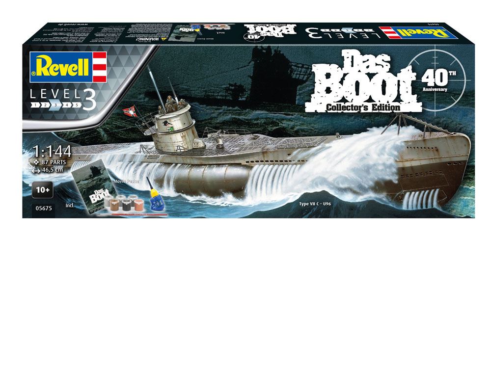Das Boot Modellkit Gåvoset 1/144 U-Boot U96 Typ VII C Revell