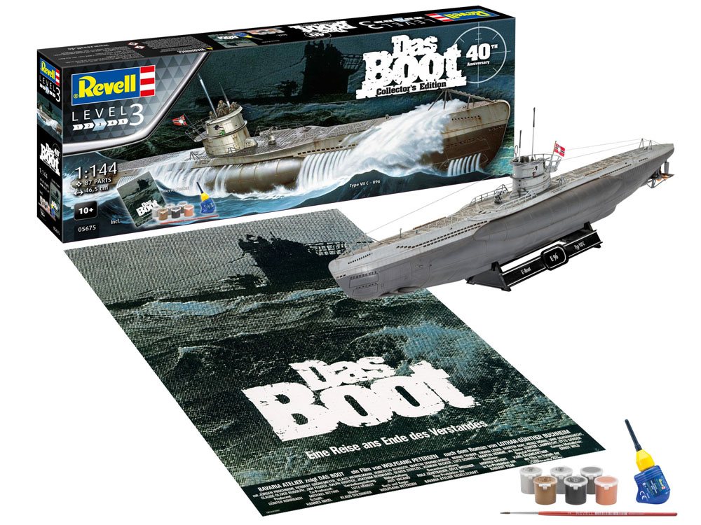 Das Boot Modellkit Gåvoset 1/144 U-Boot U96 Typ VII C Revell