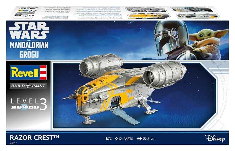 Star Wars The Mandalorian och Grogu Revell Modellbyggsats 1/72 Razor Crest 34 cm