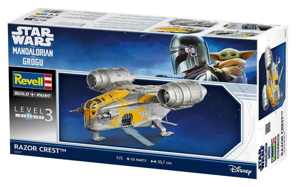 Star Wars The Mandalorian och Grogu Revell Modellbyggsats 1/72 Razor Crest 34 cm
