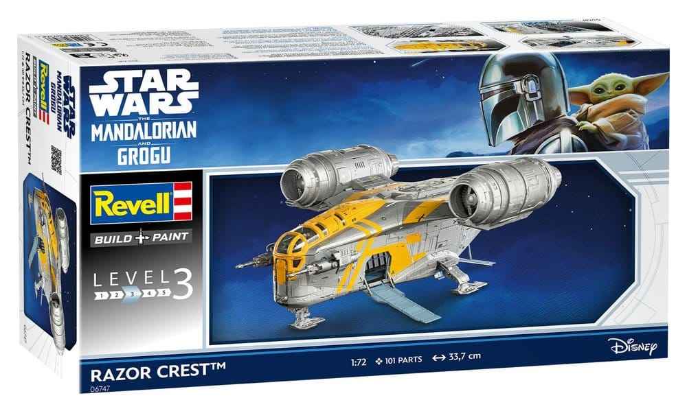 Star Wars The Mandalorian och Grogu Revell Modellbyggsats 1/72 Razor Crest 34 cm