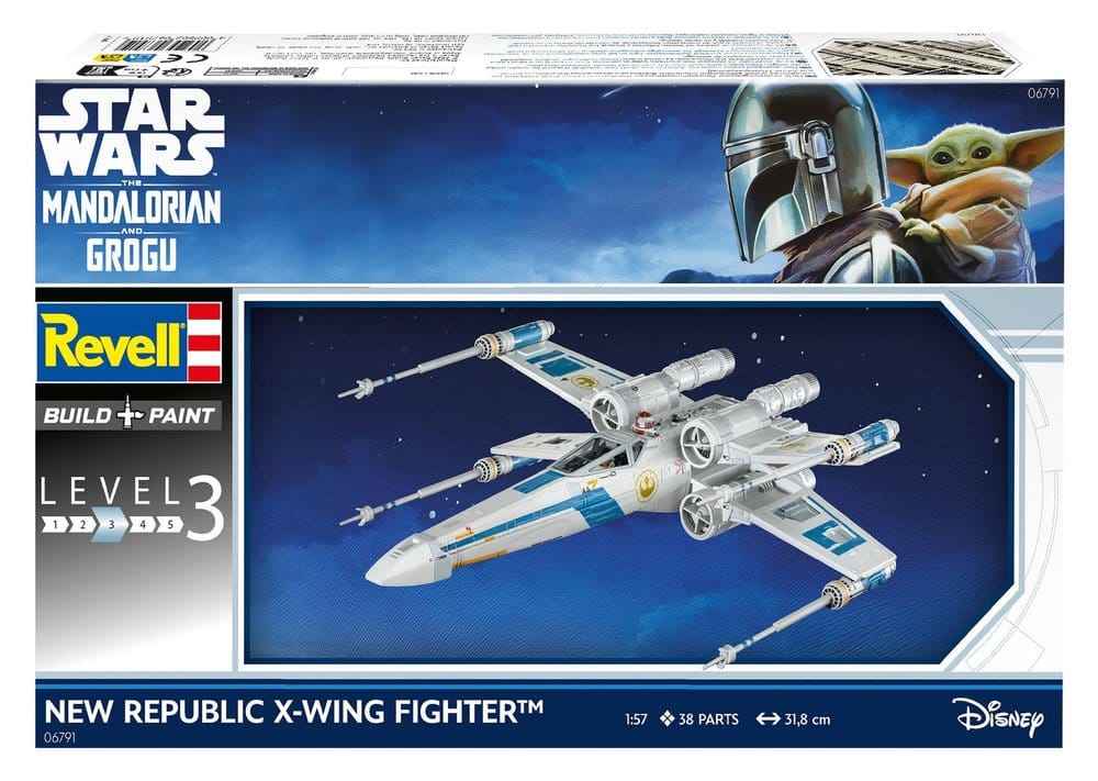 Star Wars The Mandalorian och Grogu Revell Modellkit 1/57 New Republic X-Wing Fighter 22 cm