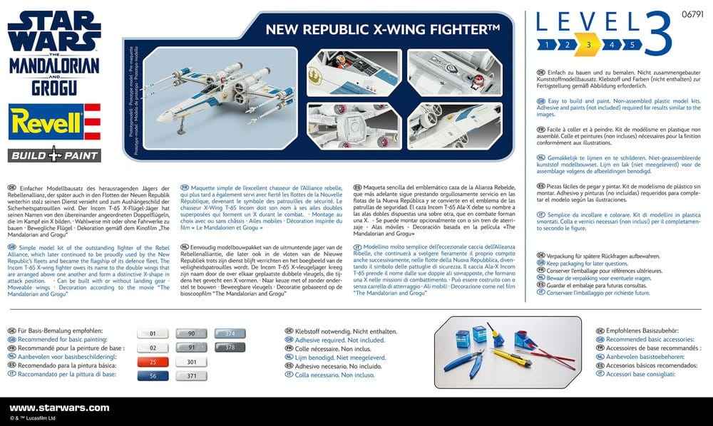 Star Wars The Mandalorian och Grogu Revell Modellkit 1/57 New Republic X-Wing Fighter 22 cm